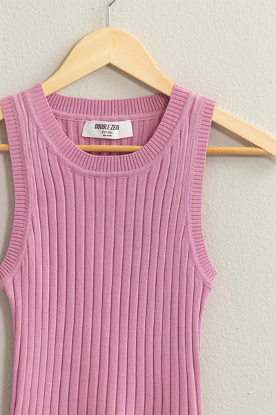 Essential Ribbed Tank Top - Pink