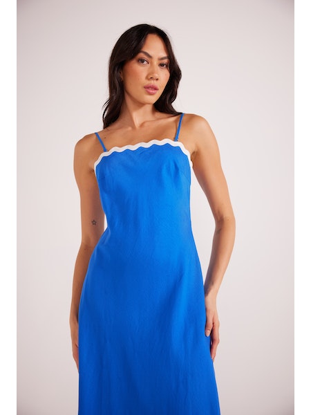Florence Rikrak Midi Dress - Blue