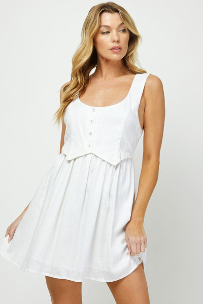 2Fer Mini Dress - White