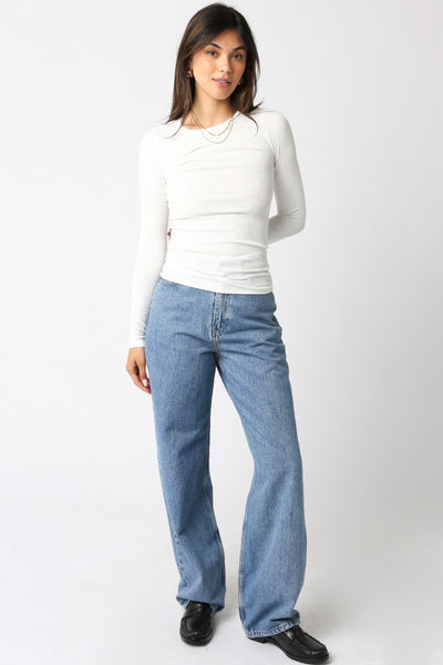 Abbey Long Sleeve Top - White