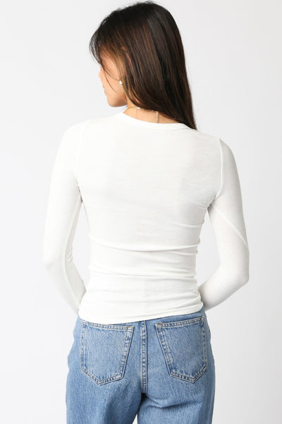 Abbey Long Sleeve Top - White