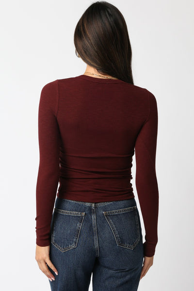 Abbey Long Sleeve Top - Wine