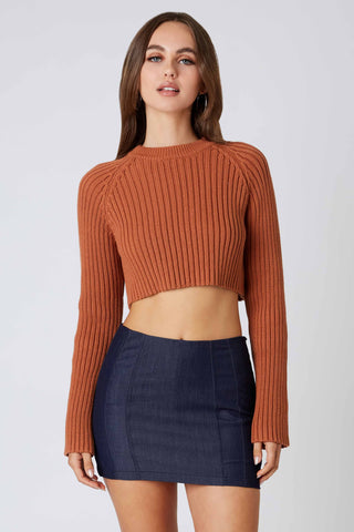 Adeline Crop Sweater - Rust
