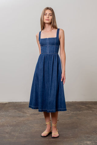 Alexis Denim Midi Dress - Denim