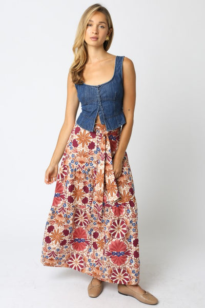 Alice Denim Button Top - Denim