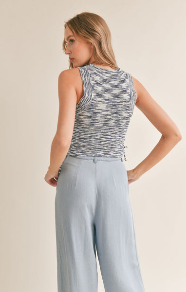 Alice Tank With Side Ties - Blue