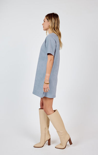 Align Faux Suede Mini Dress - Blue