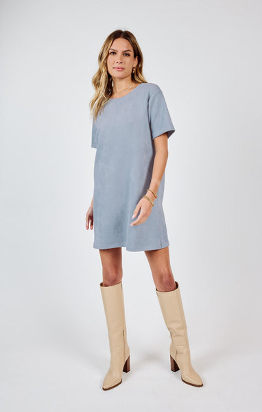 Align Faux Suede Mini Dress - Blue