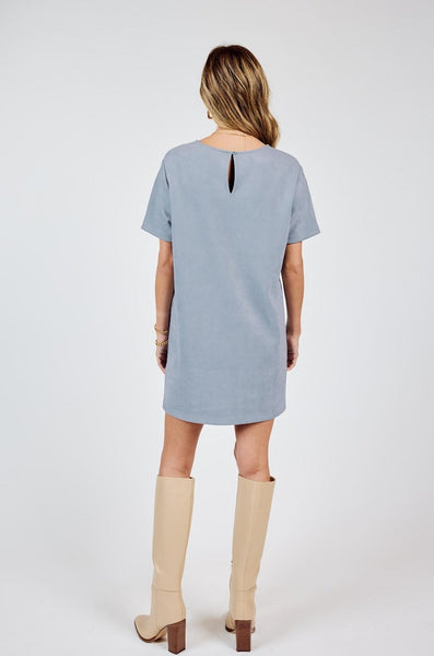 Align Faux Suede Mini Dress - Blue