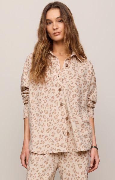 All Day Knit Leopard Jacket - Tan