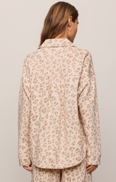 All Day Knit Leopard Jacket - Tan