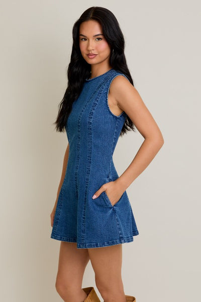 Amelia Sleeveless Denim Dress - Denim