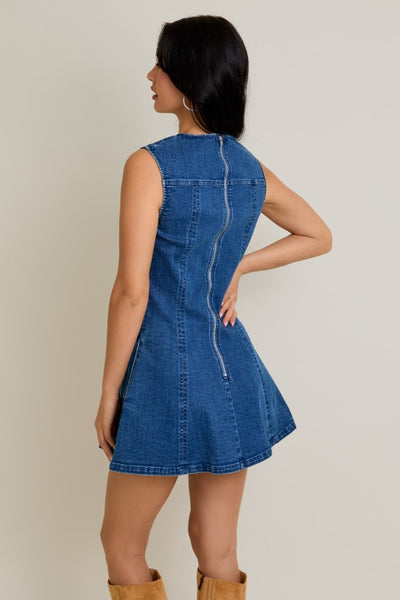 Amelia Sleeveless Denim Dress - Denim