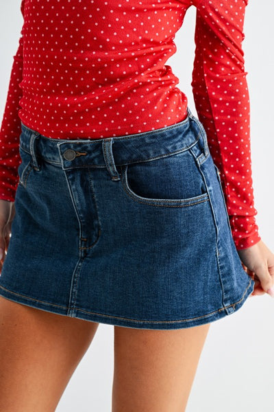 Amy Denim Skort - Dark Denim