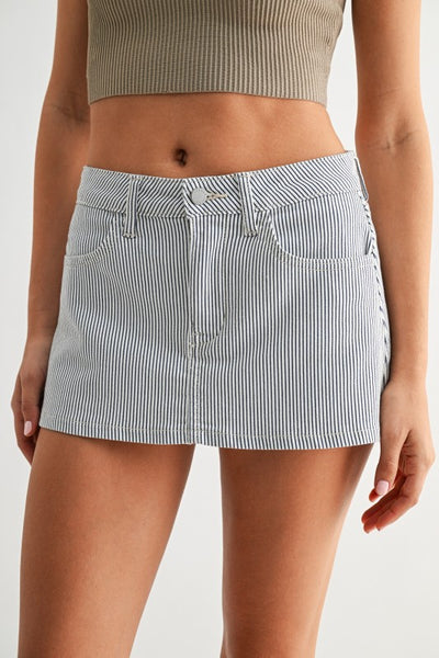 Amy Denim Skort - Striped
