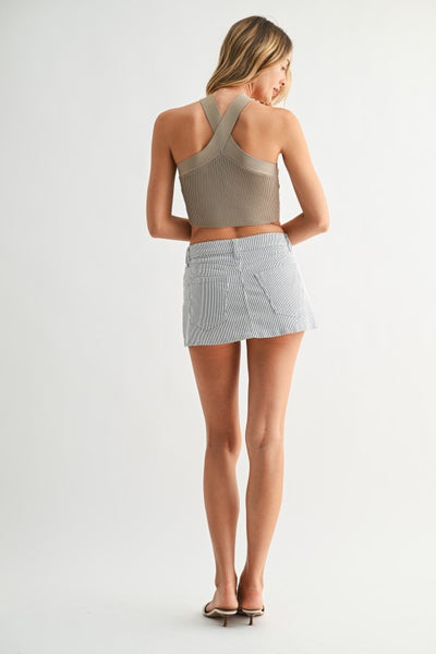 Amy Denim Skort - Striped