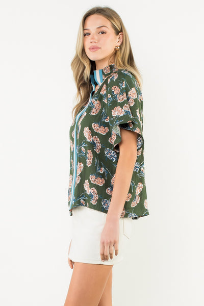 Annie Flower Print Top - Green