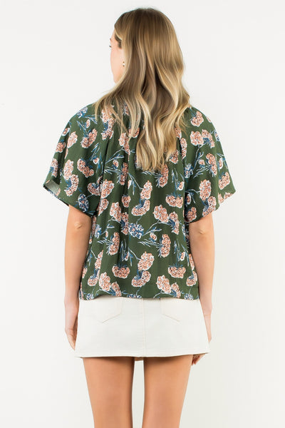 Annie Flower Print Top - Green