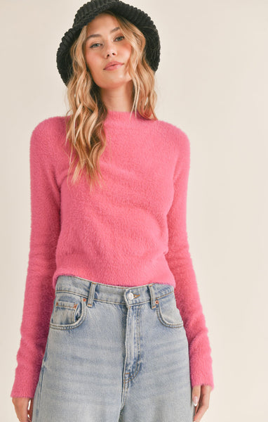 Ari Fuzzy Sweater - Pink