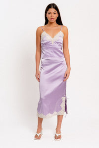 Arianne Lace Trim Skirt - Purple