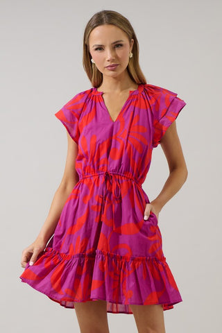 Arona Floral Baden Ruffle Mini - Purple
