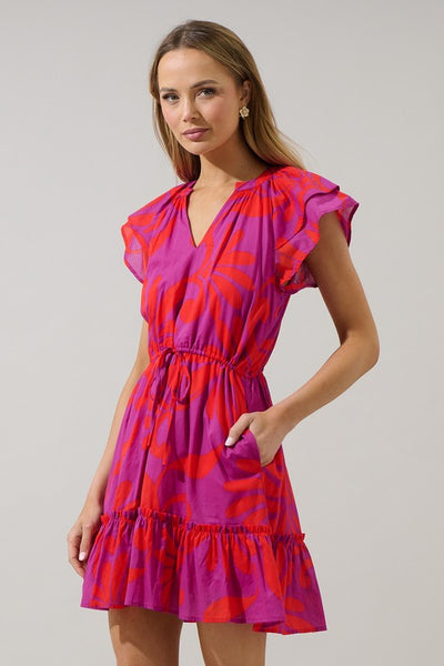 Arona Floral Baden Ruffle Mini - Purple