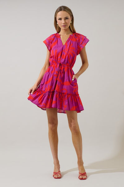 Arona Floral Baden Ruffle Mini - Purple