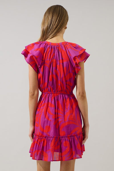 Arona Floral Baden Ruffle Mini - Purple