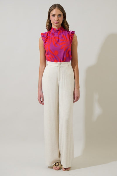 Arona Floral Ruffle Top - Purple