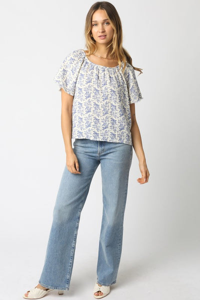 Aubree Floral Top - Blue