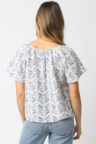Aubree Floral Top - Blue