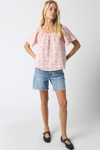 Aubree Floral Top - Pink
