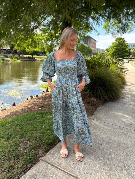 Azalea Ls Maxi Dress - Blue