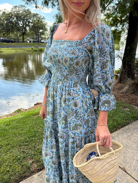 Azalea Ls Maxi Dress - Blue