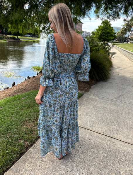 Azalea Ls Maxi Dress - Blue