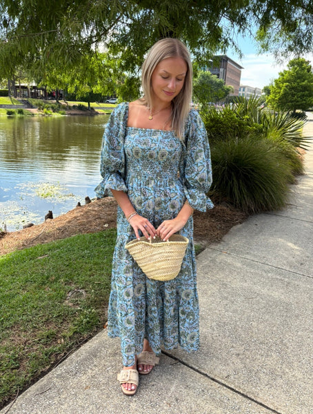 Azalea Ls Maxi Dress - Blue