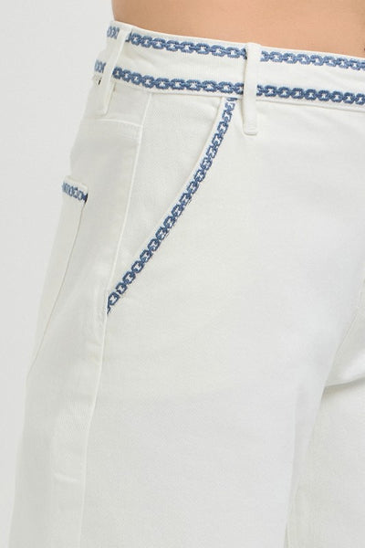 Barrel Emb Tc Hr Crop - Cream