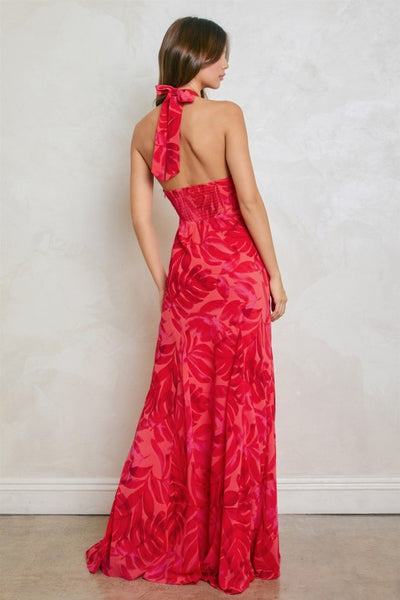 Beautiful Escape Halter Maxi - Red