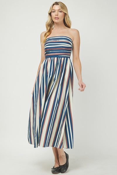 Becca Wide Stripe Maxi - Navy
