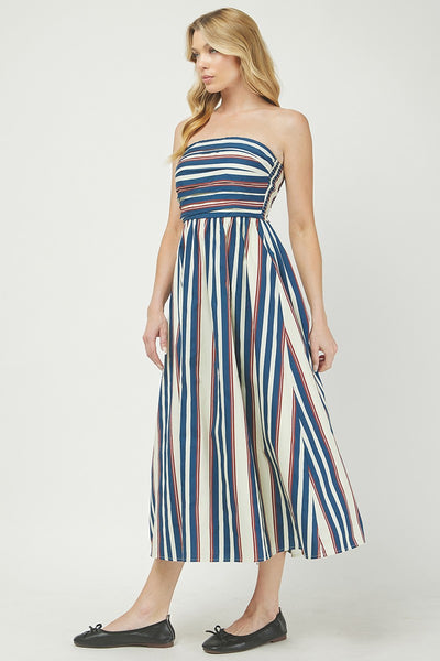 Becca Wide Stripe Maxi - Navy