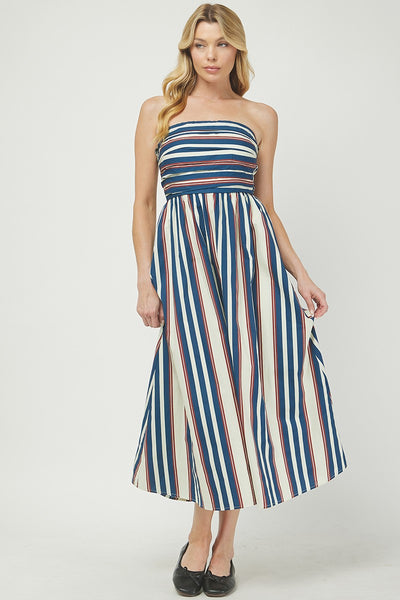 Becca Wide Stripe Maxi - Navy