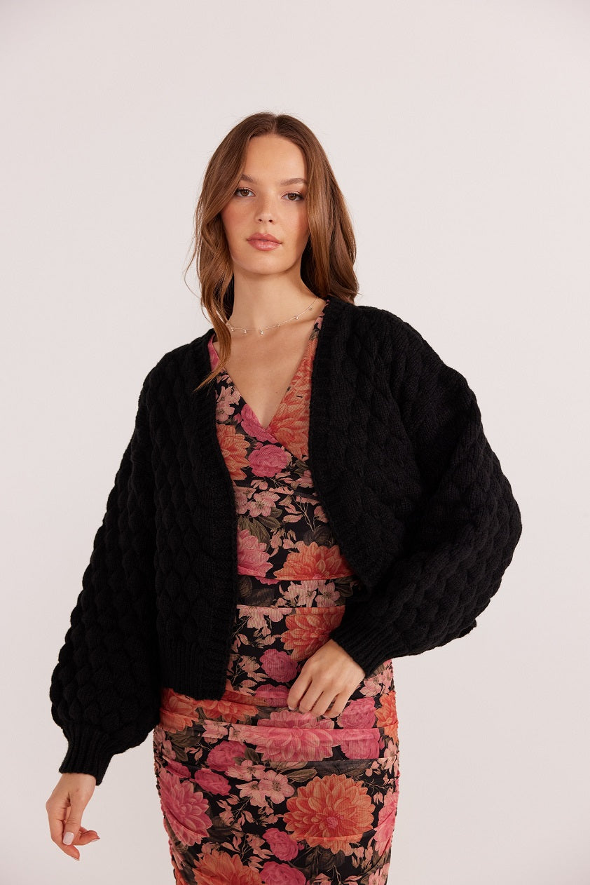 Belladonna Chunky Knit Cardi - Black