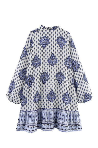 Beverly Ls V Neck Dress - Blue