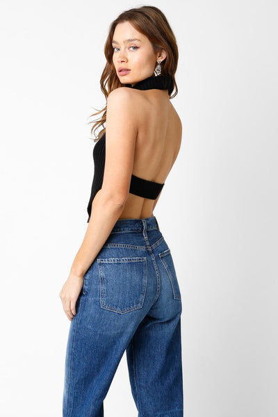 Beverly Open Back Top - Black