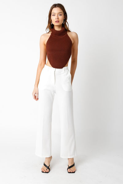 Beverly Open Back Top - Brown