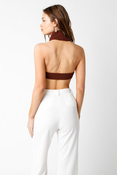 Beverly Open Back Top - Brown