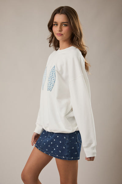 Boat Patch Work Sweatshirt - White