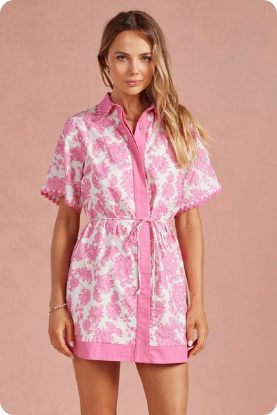 Botanical Garden Mini Dress - Pink