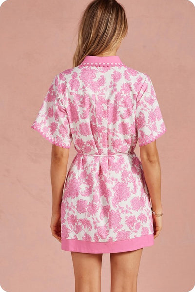 Botanical Garden Mini Dress - Pink