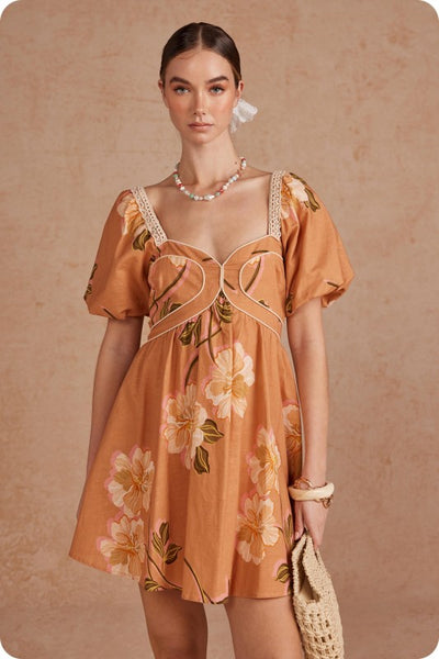 Botanical Piping Detail Mini - Orange